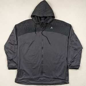 Adidas ABL Windmill Hooded Reflective Basketball Jacket Full Zip Black/Gray XL